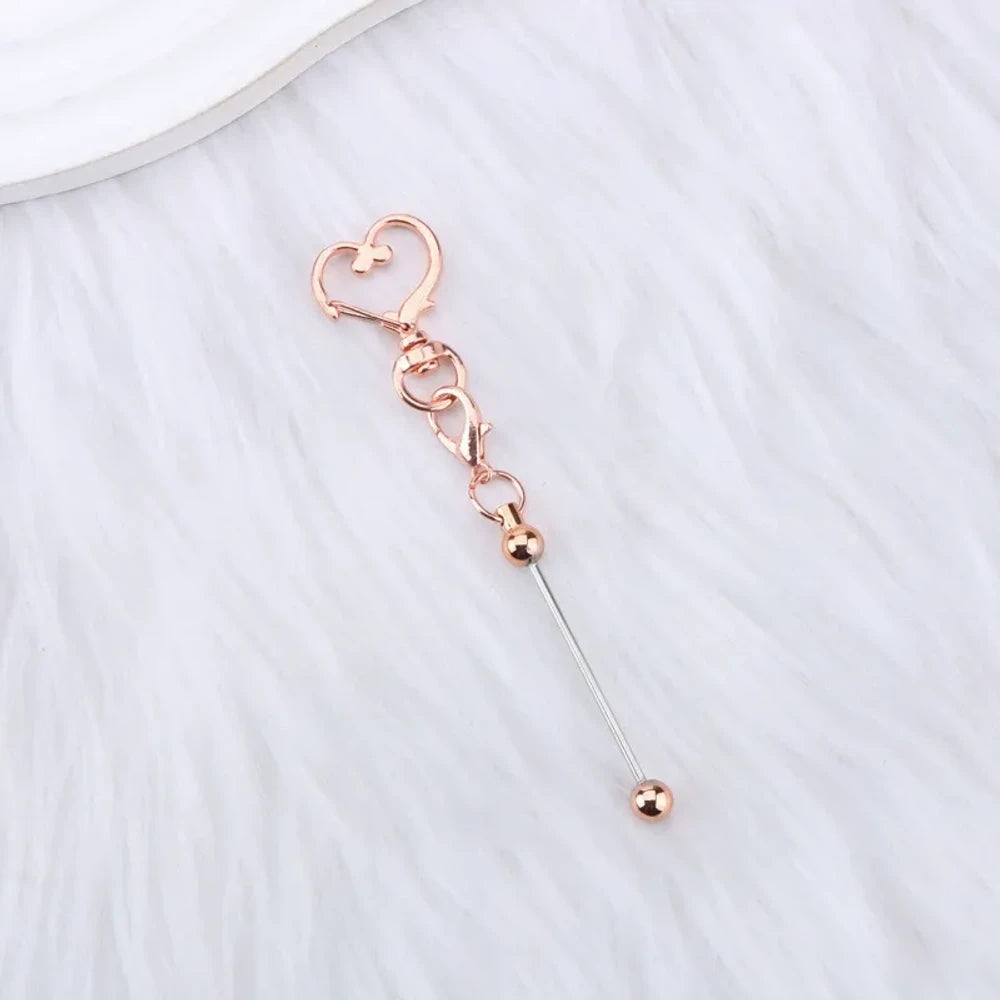 Beadable Heart Metal Keychain for DIY