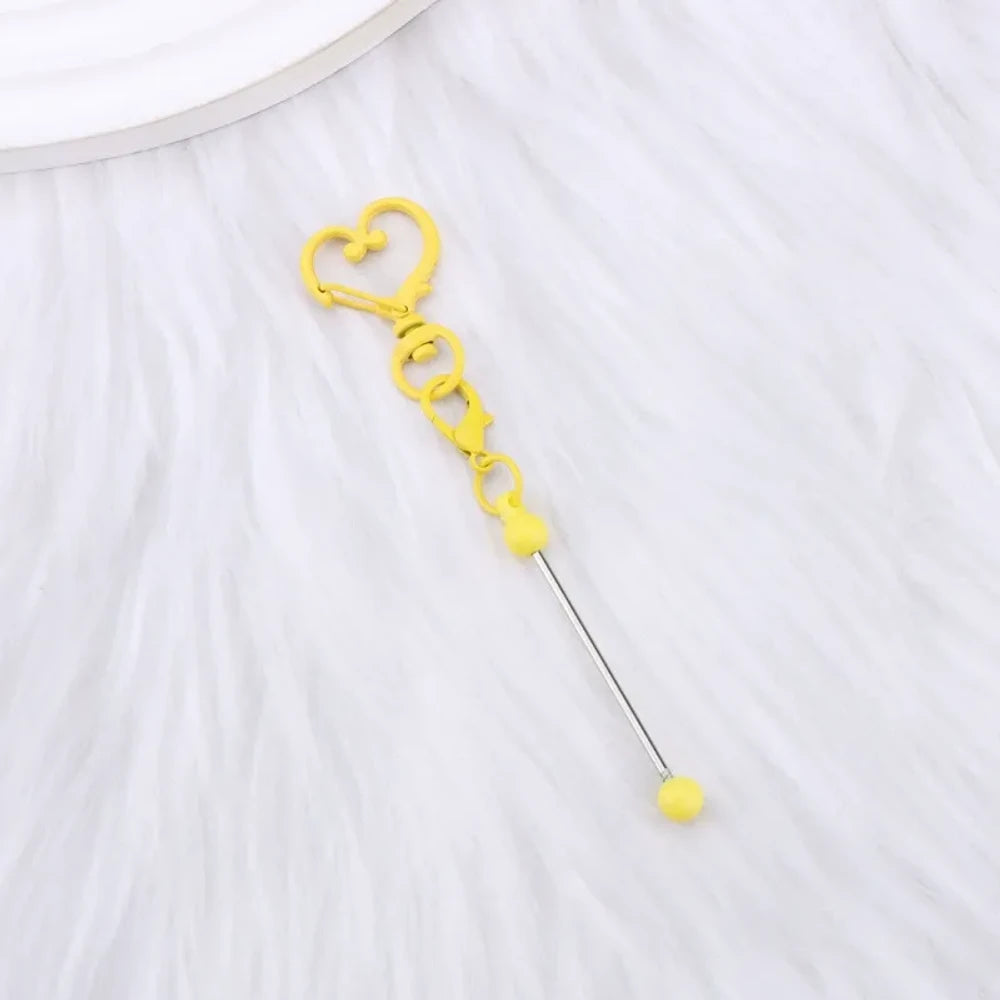 Beadable Heart Metal Keychain for DIY