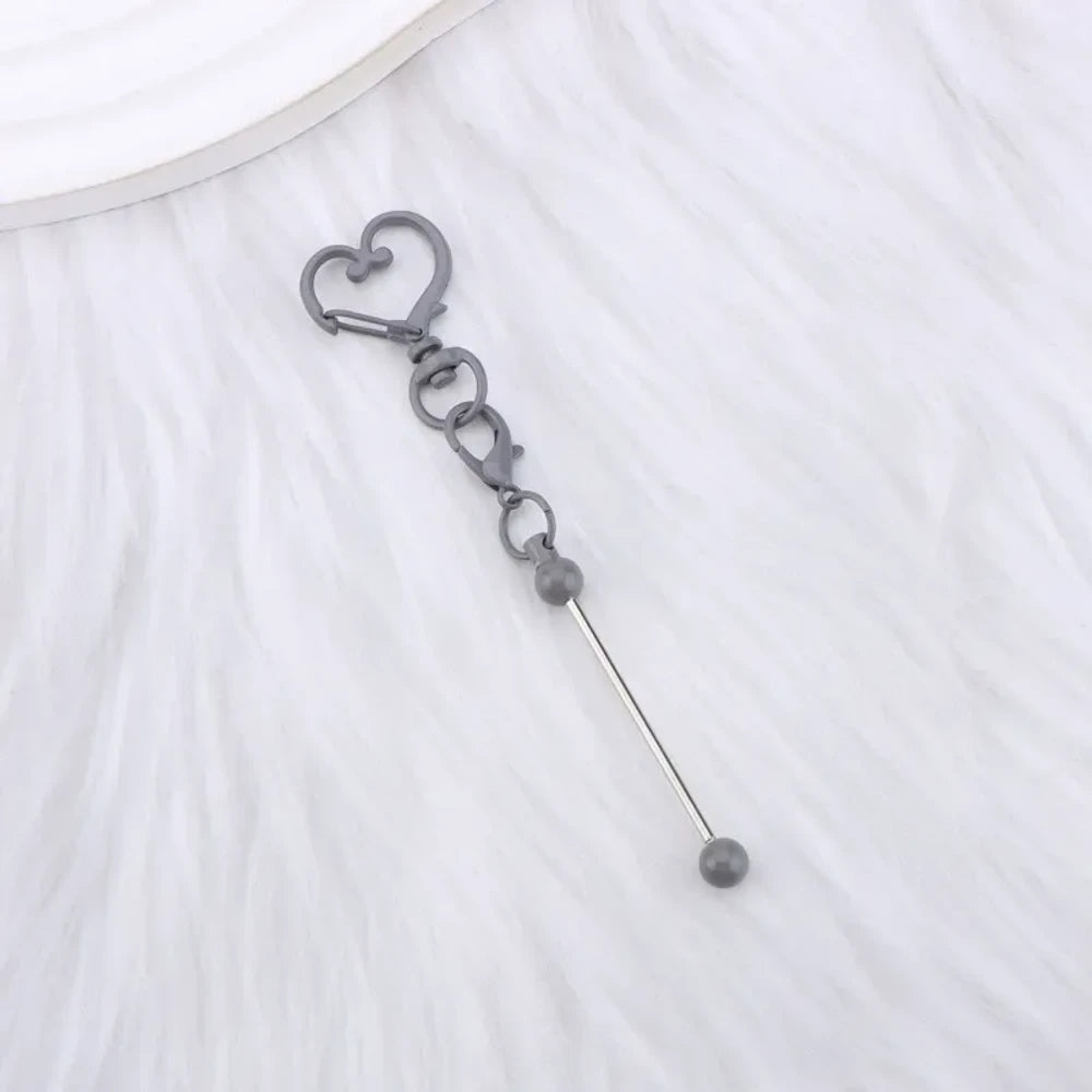 Beadable Heart Metal Keychain for DIY
