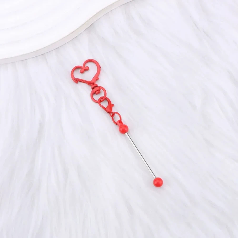 Beadable Heart Metal Keychain for DIY