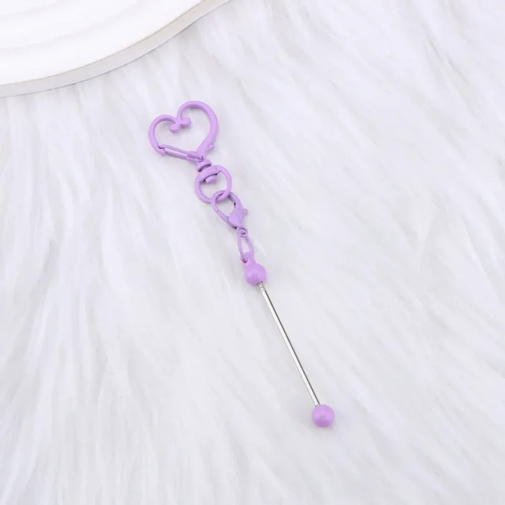 Beadable Heart Metal Keychain for DIY
