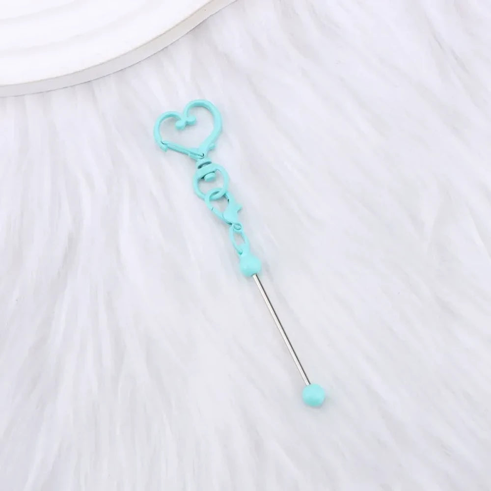 Beadable Heart Metal Keychain for DIY