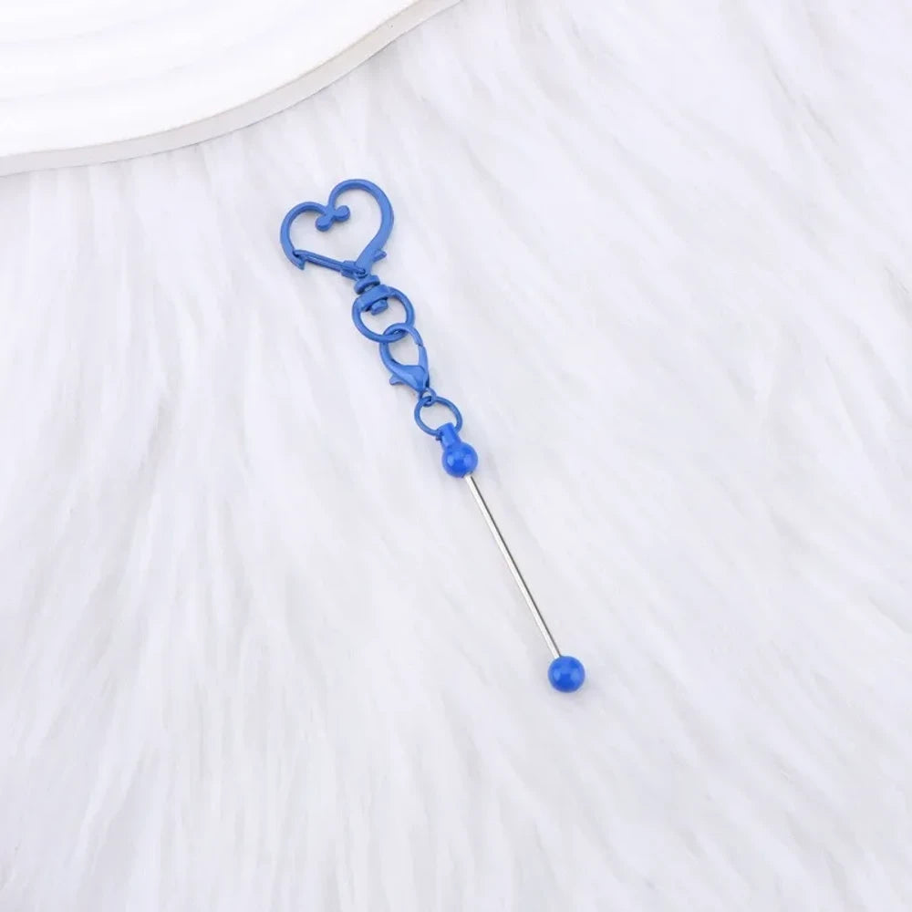 Beadable Heart Metal Keychain for DIY