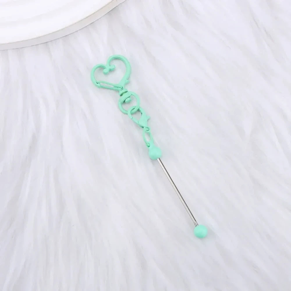 Beadable Heart Metal Keychain for DIY