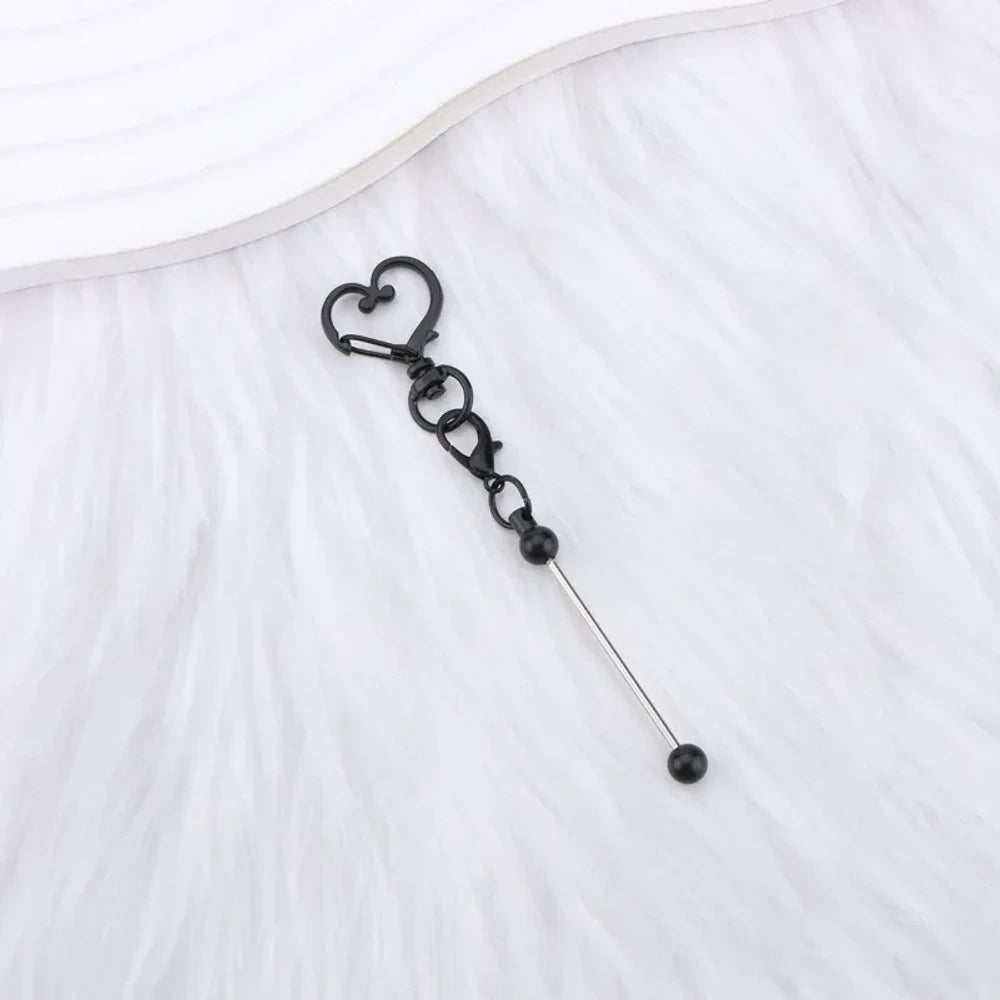 Beadable Heart Metal Keychain for DIY