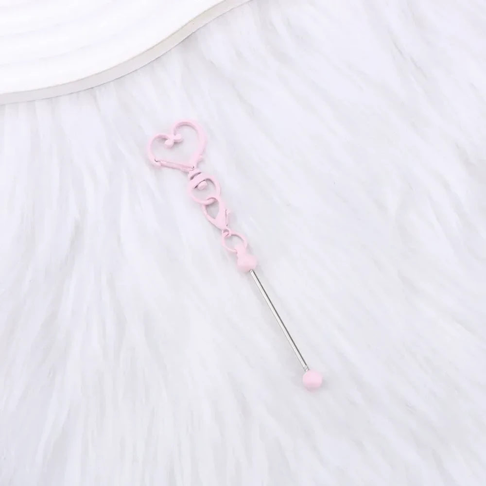 Beadable Heart Metal Keychain for DIY