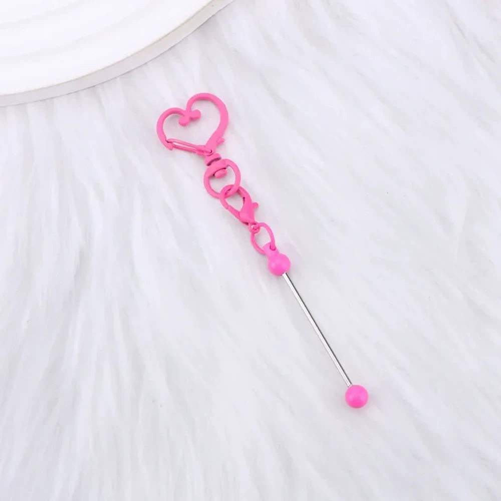 Beadable Heart Metal Keychain for DIY