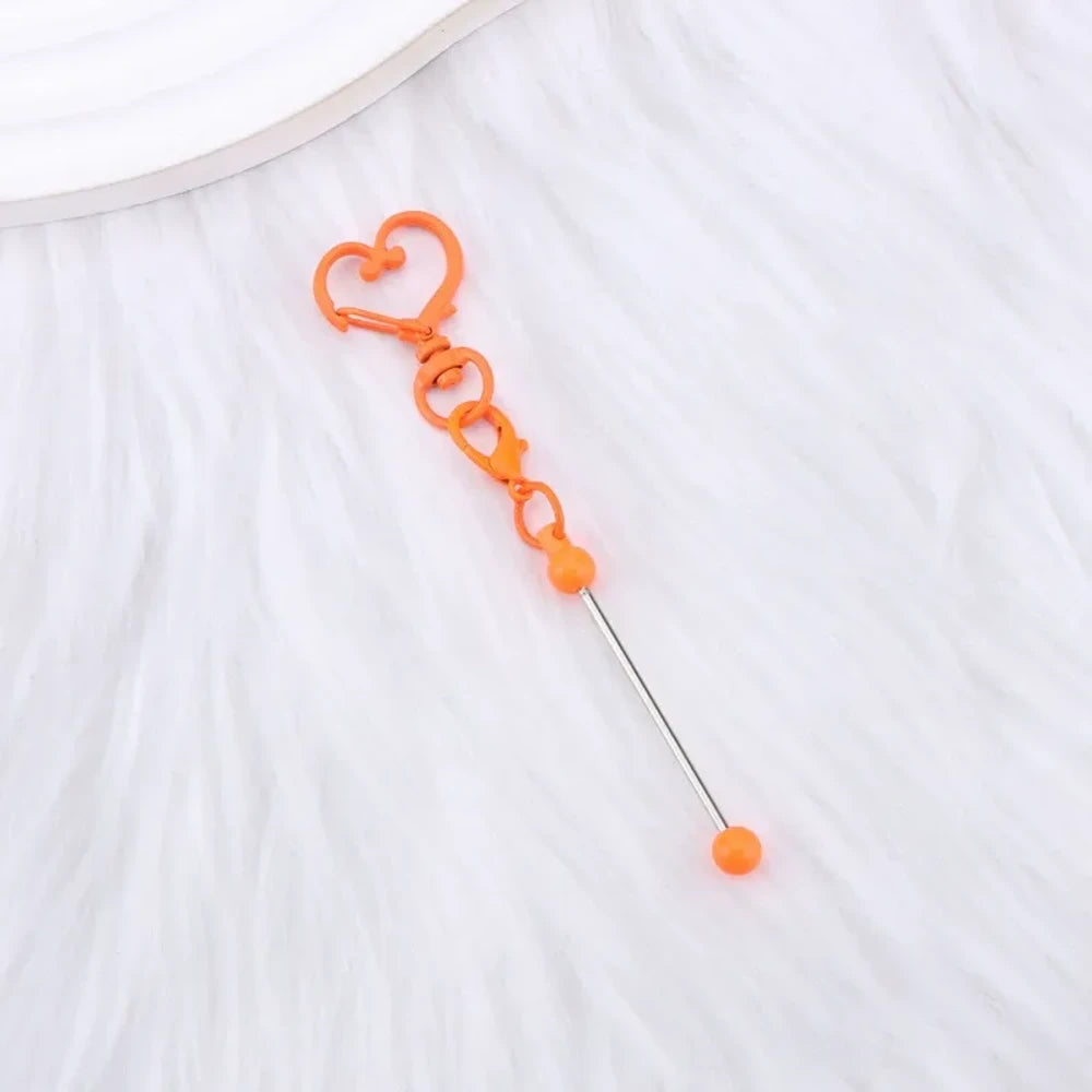 Beadable Heart Metal Keychain for DIY