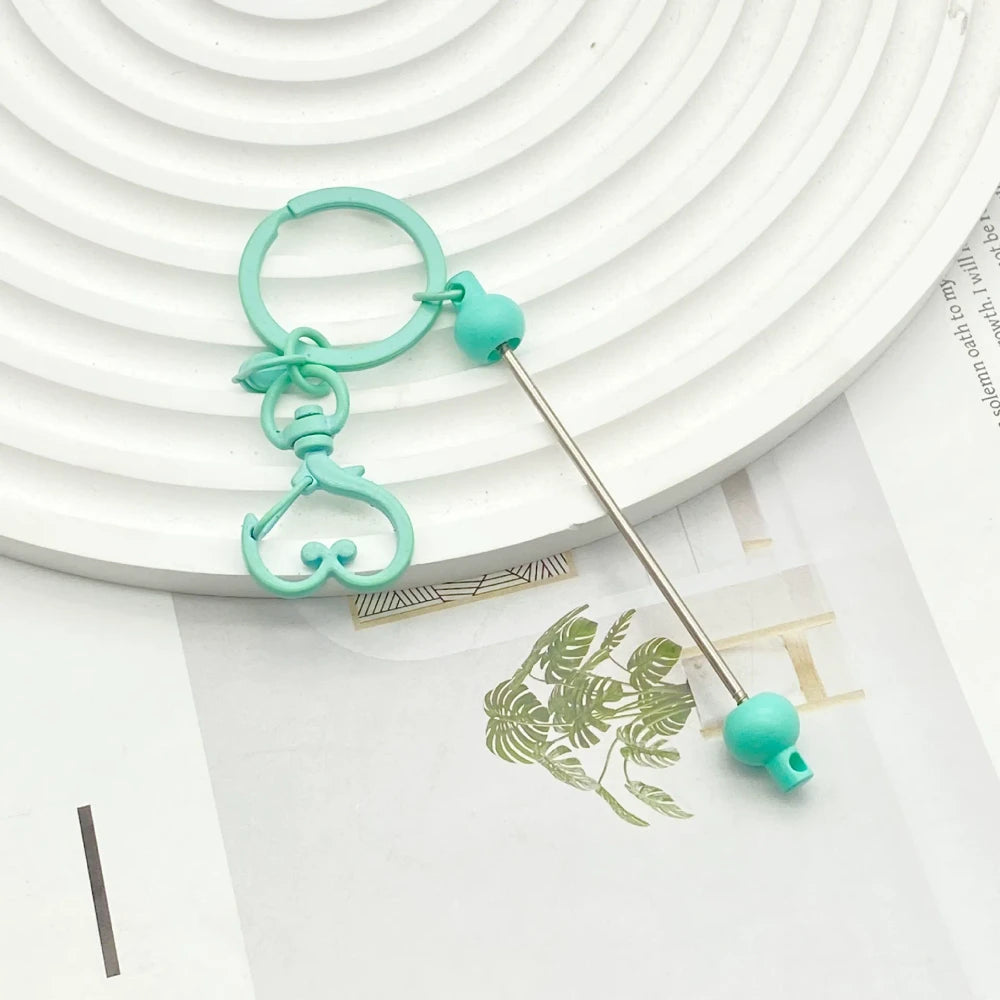 Beadable Heart Metal Keychain for DIY