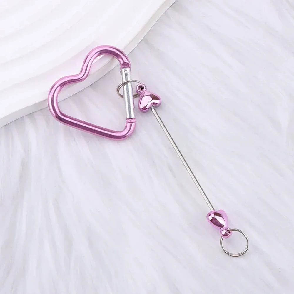 Beadable Heart Plastic Keychain for DIY
