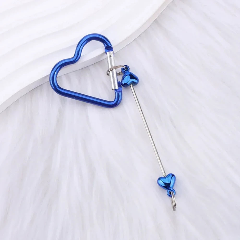 Beadable Heart Plastic Keychain for DIY