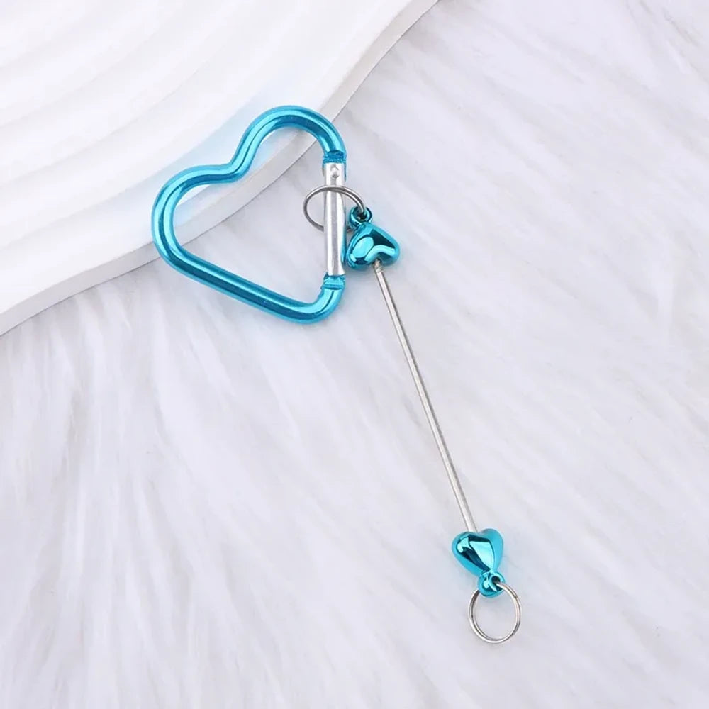 Beadable Heart Plastic Keychain for DIY