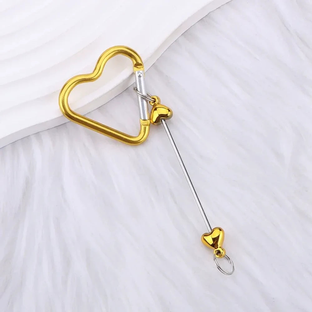 Beadable Heart Plastic Keychain for DIY