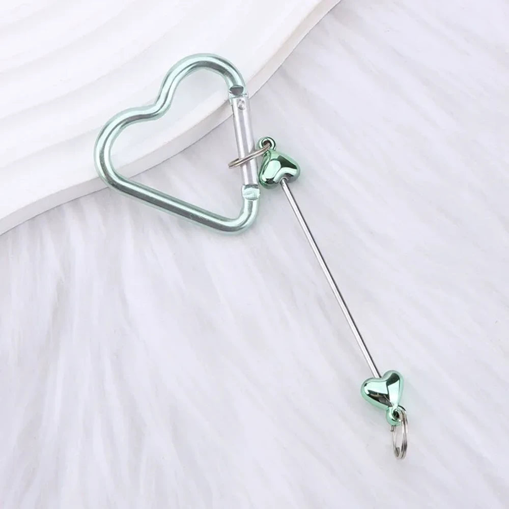 Beadable Heart Plastic Keychain for DIY