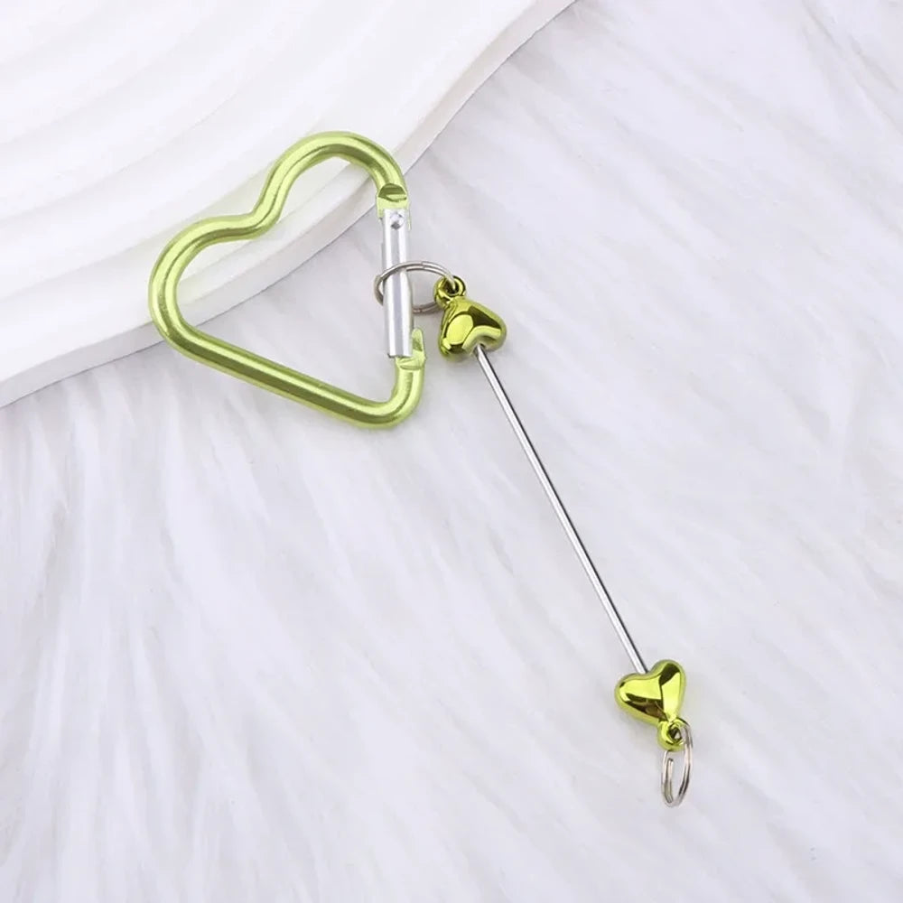 Beadable Heart Plastic Keychain for DIY