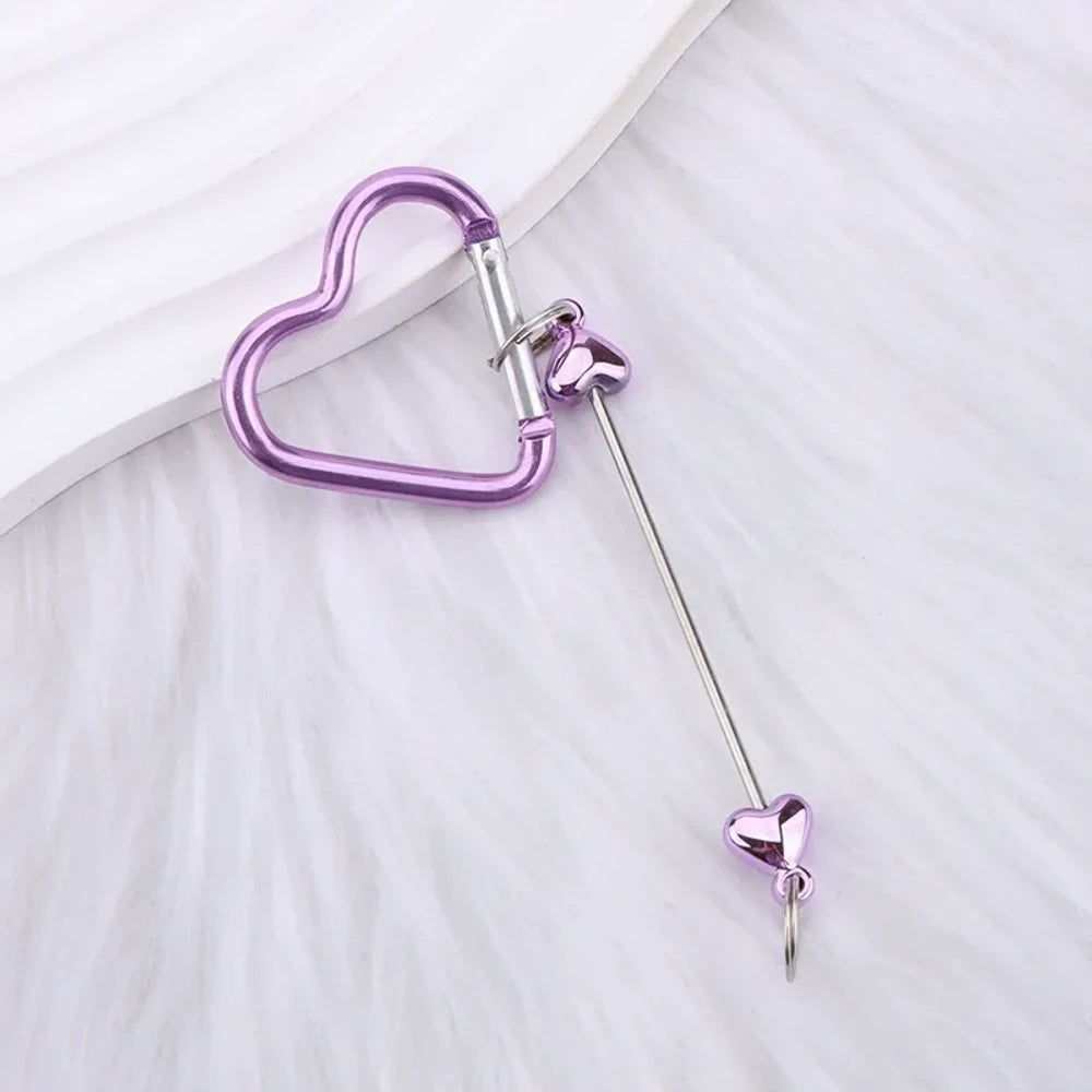 Beadable Heart Plastic Keychain for DIY