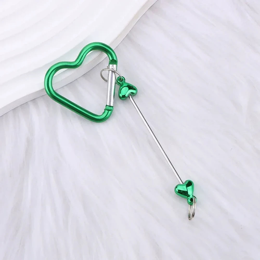 Beadable Heart Plastic Keychain for DIY