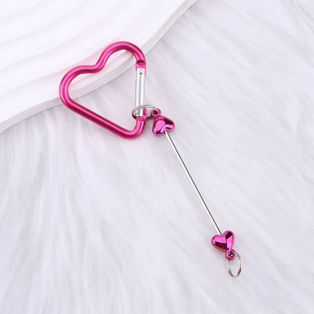 Beadable Heart Plastic Keychain for DIY