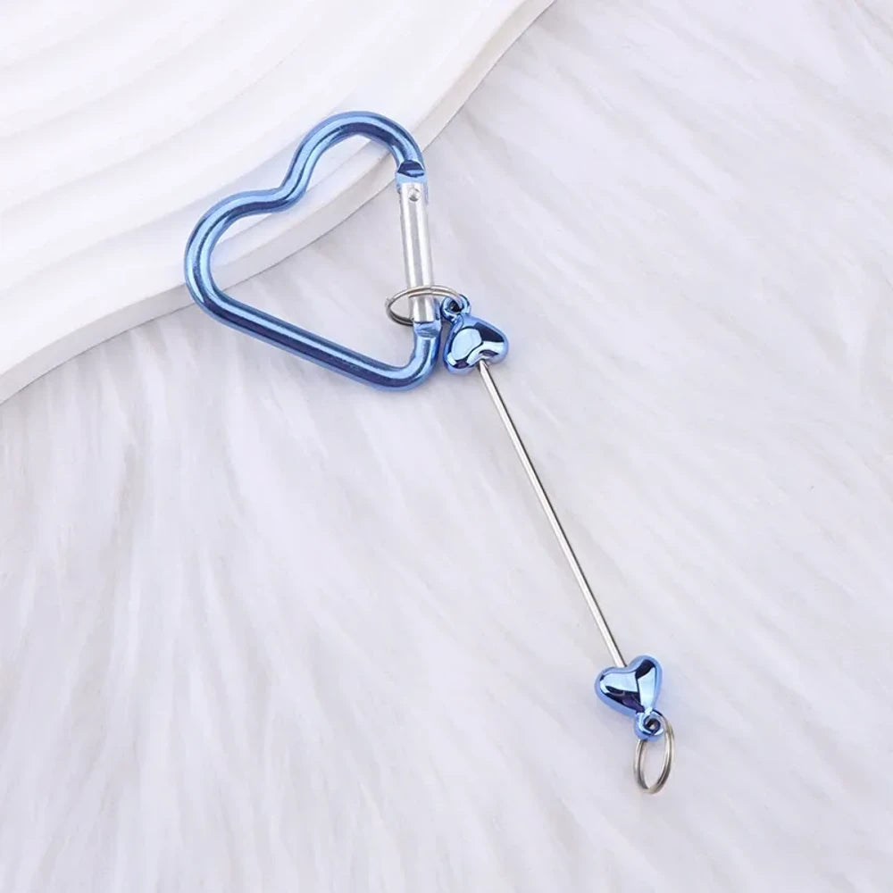 Beadable Heart Plastic Keychain for DIY