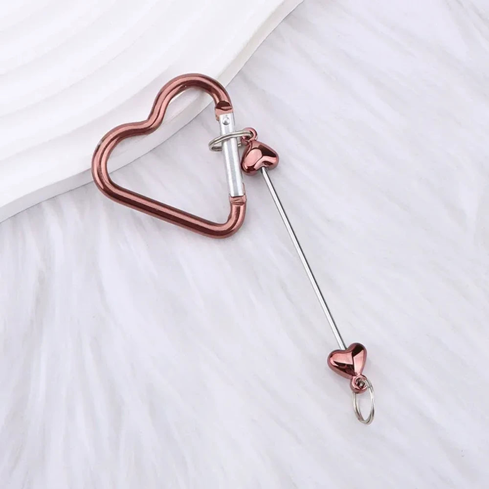 Beadable Heart Plastic Keychain for DIY