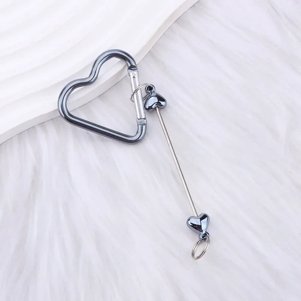 Beadable Heart Plastic Keychain for DIY