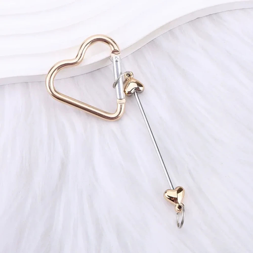 Beadable Heart Plastic Keychain for DIY