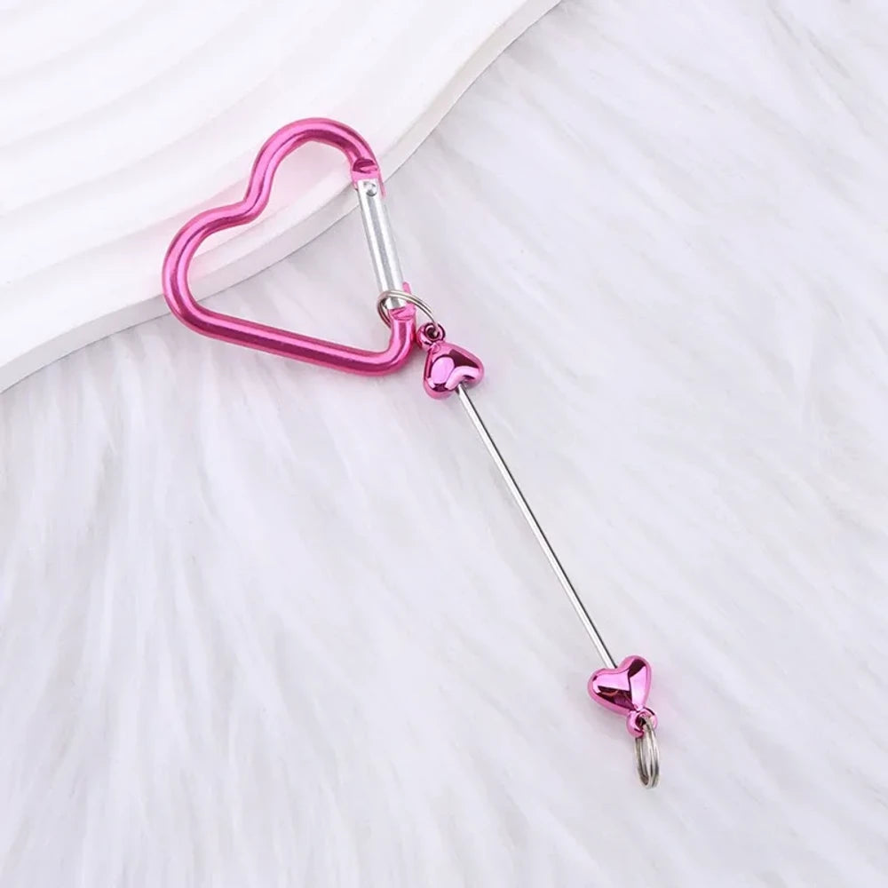 Beadable Heart Plastic Keychain for DIY