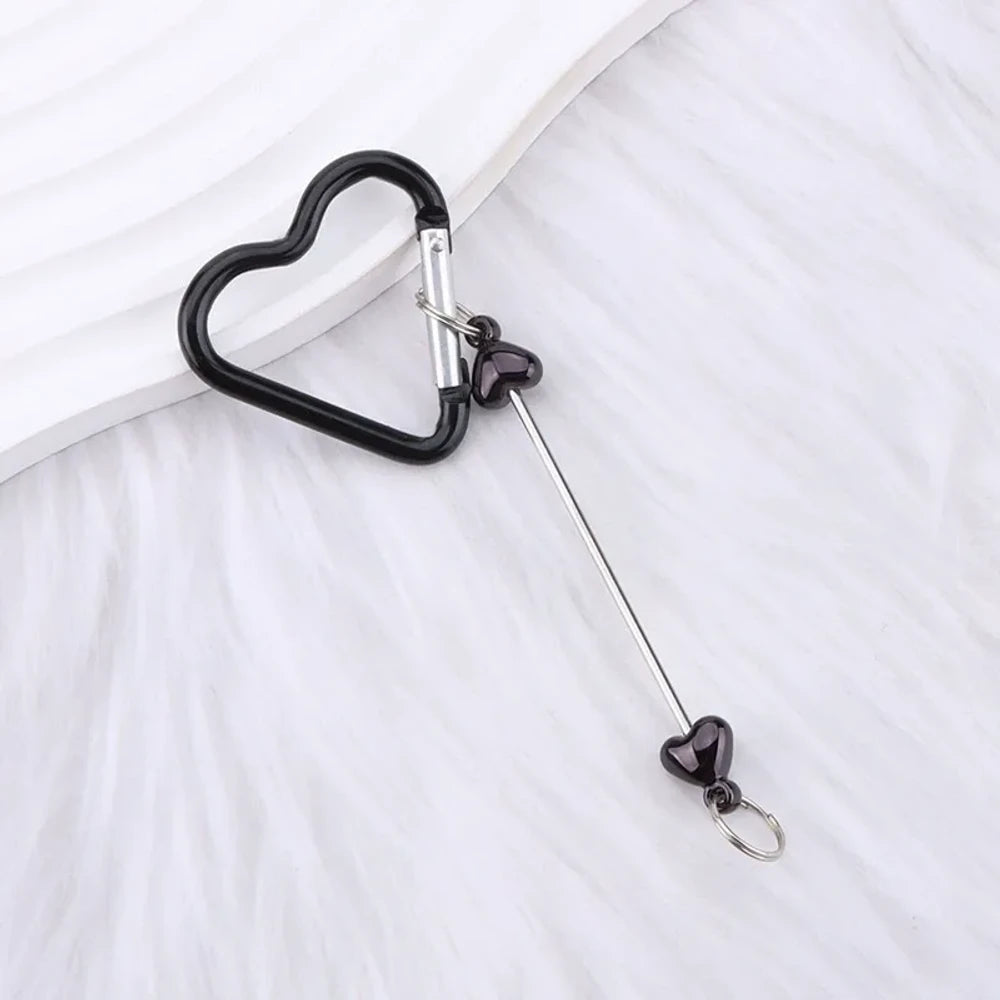 Beadable Heart Plastic Keychain for DIY