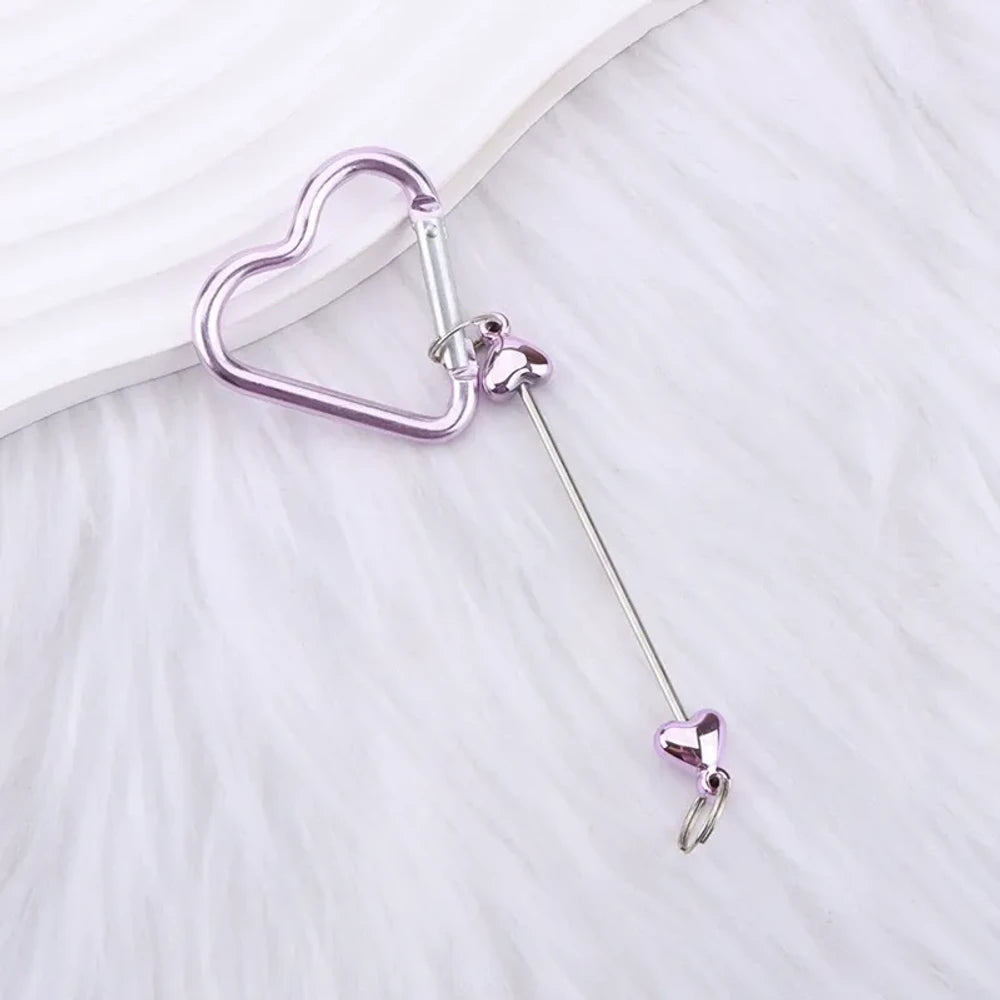 Beadable Heart Plastic Keychain for DIY