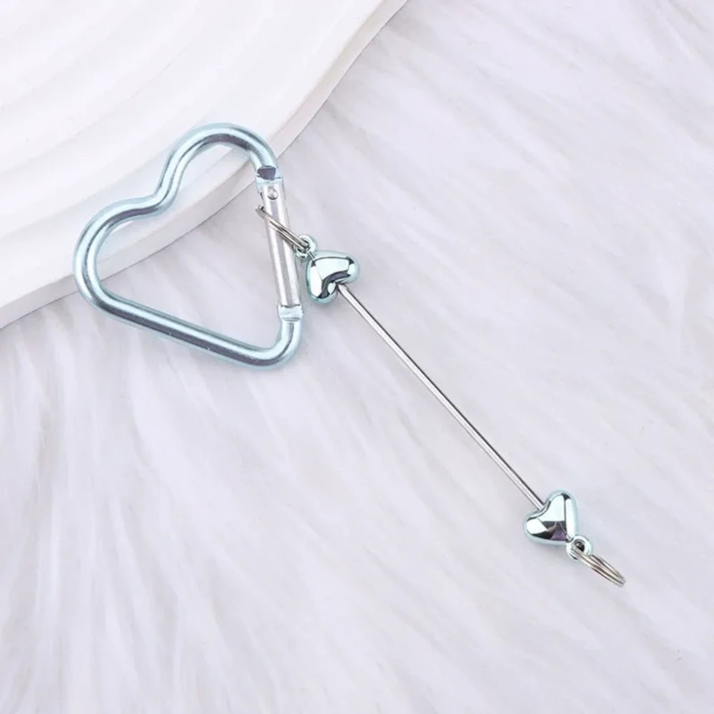 Beadable Heart Plastic Keychain for DIY