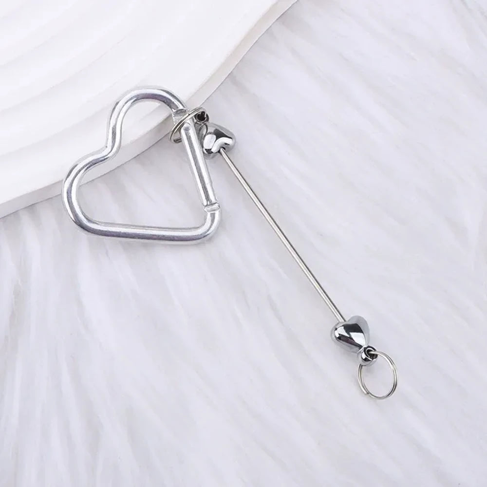 Beadable Heart Plastic Keychain for DIY