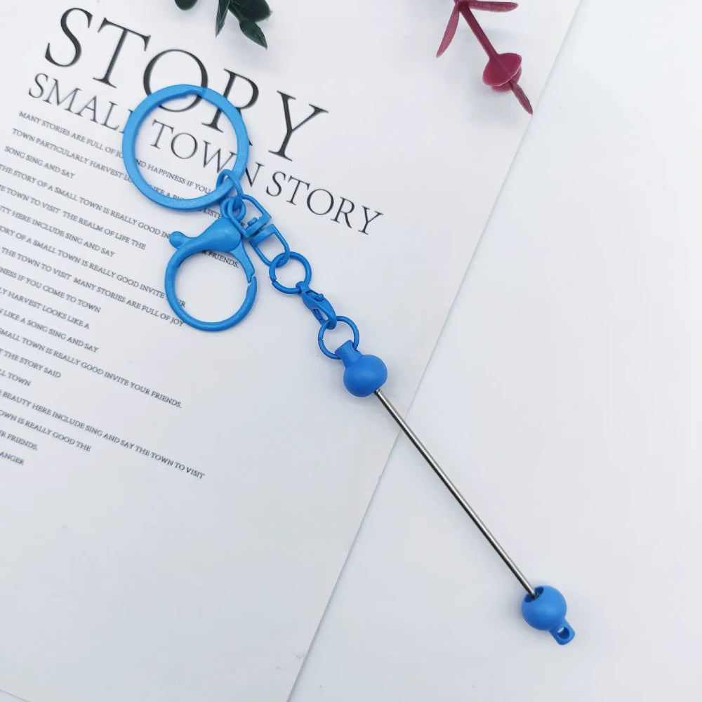 Beadable Lobster Clip Metal and Plastic Keychain for DIY
