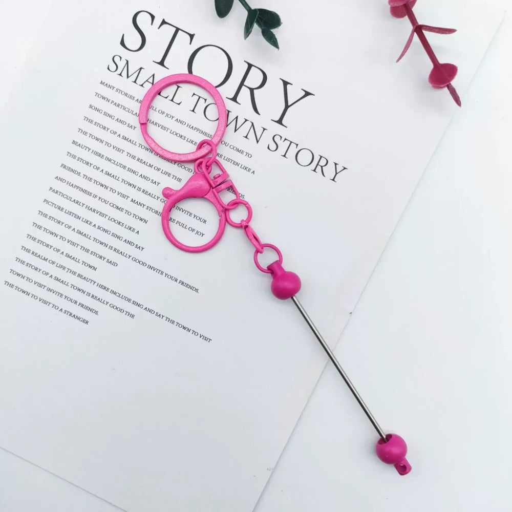 Beadable Lobster Clip Metal and Plastic Keychain for DIY