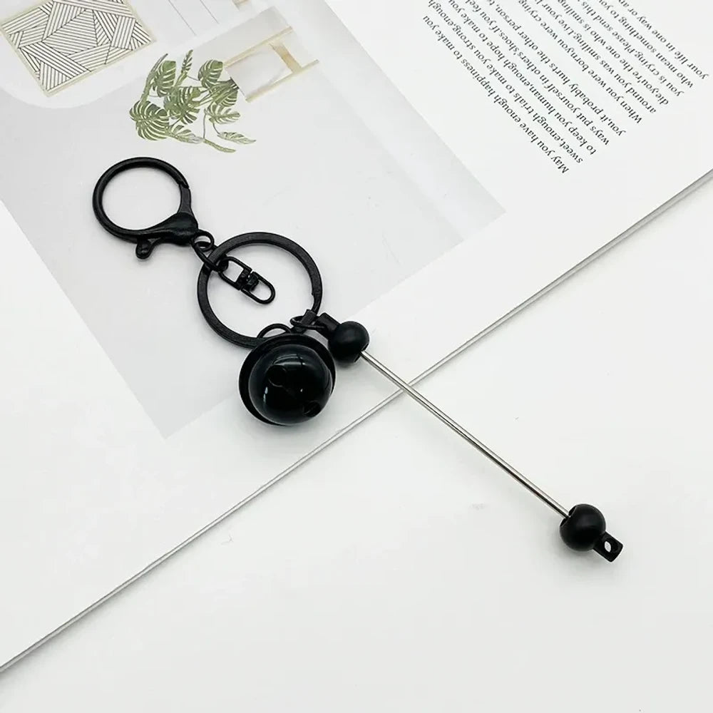 Beadable Metal and Plastic Keychain with Bell