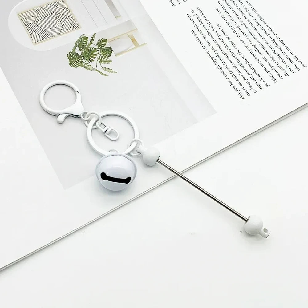 Beadable Metal and Plastic Keychain with Bell