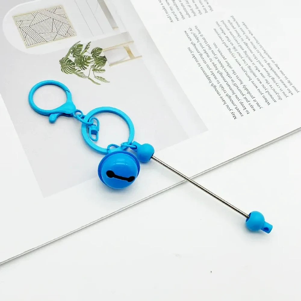 Beadable Metal and Plastic Keychain with Bell
