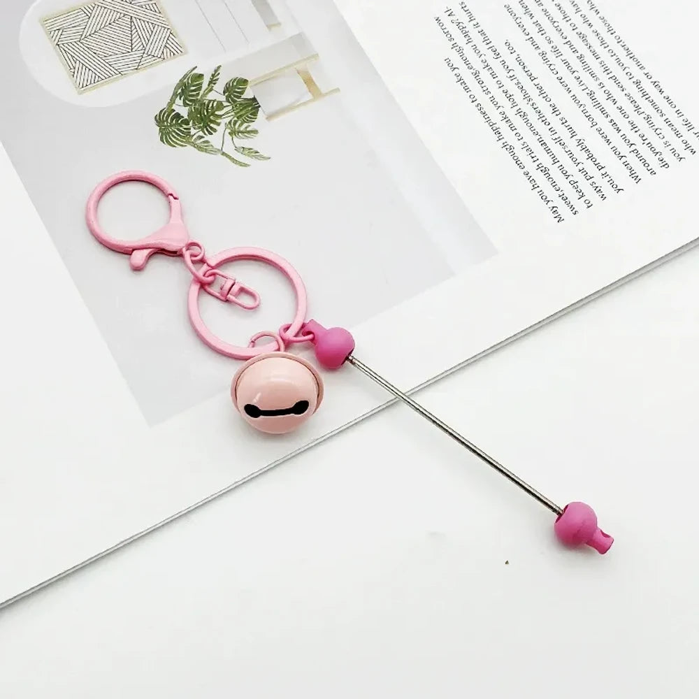 Beadable Metal and Plastic Keychain with Bell