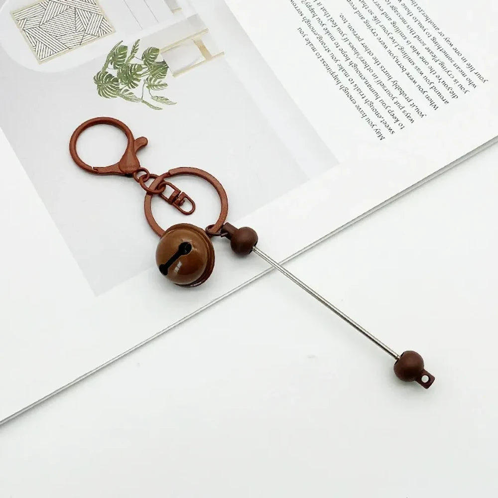 Beadable Metal and Plastic Keychain with Bell