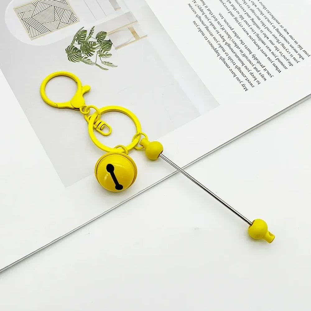 Beadable Metal and Plastic Keychain with Bell