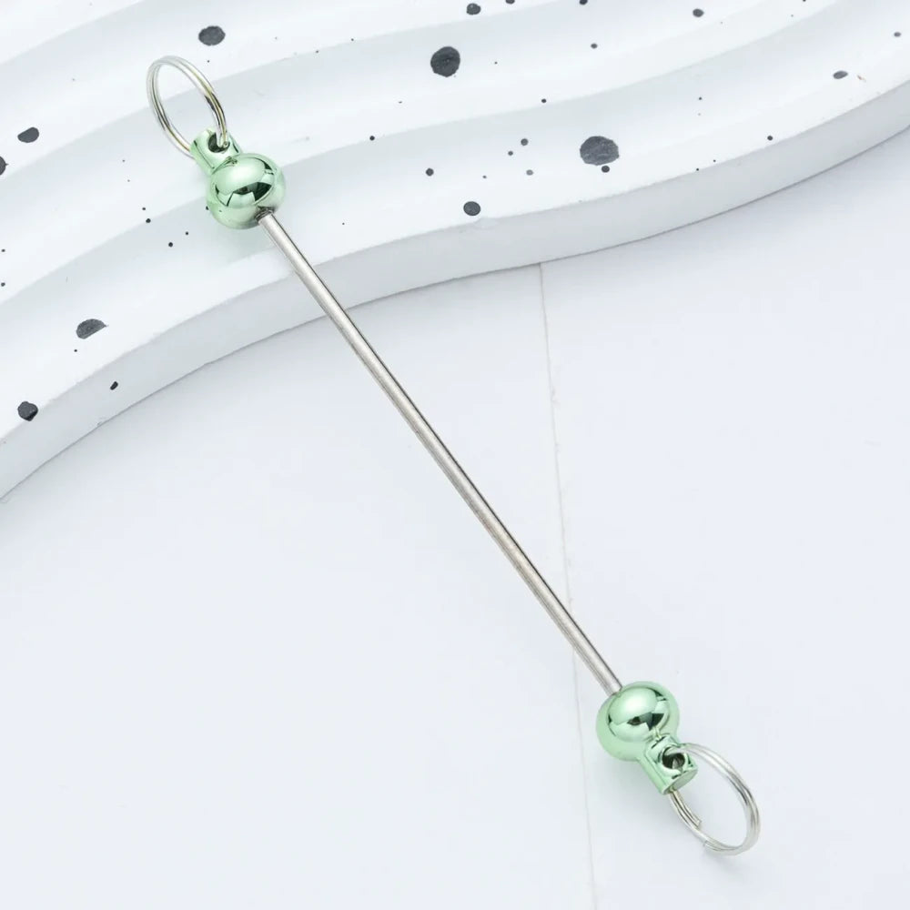 Beadable Multi Color Metal Rod Keychain for DIY