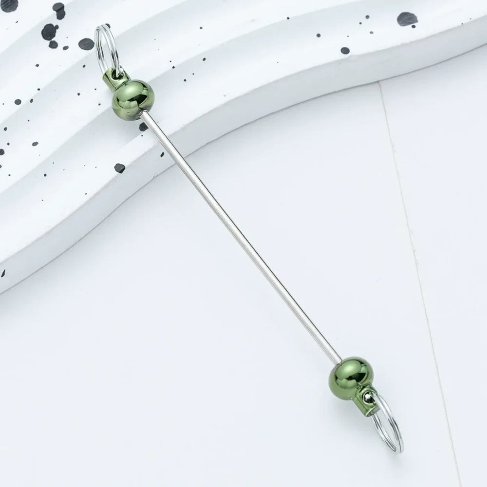 Beadable Multi Color Metal Rod Keychain for DIY