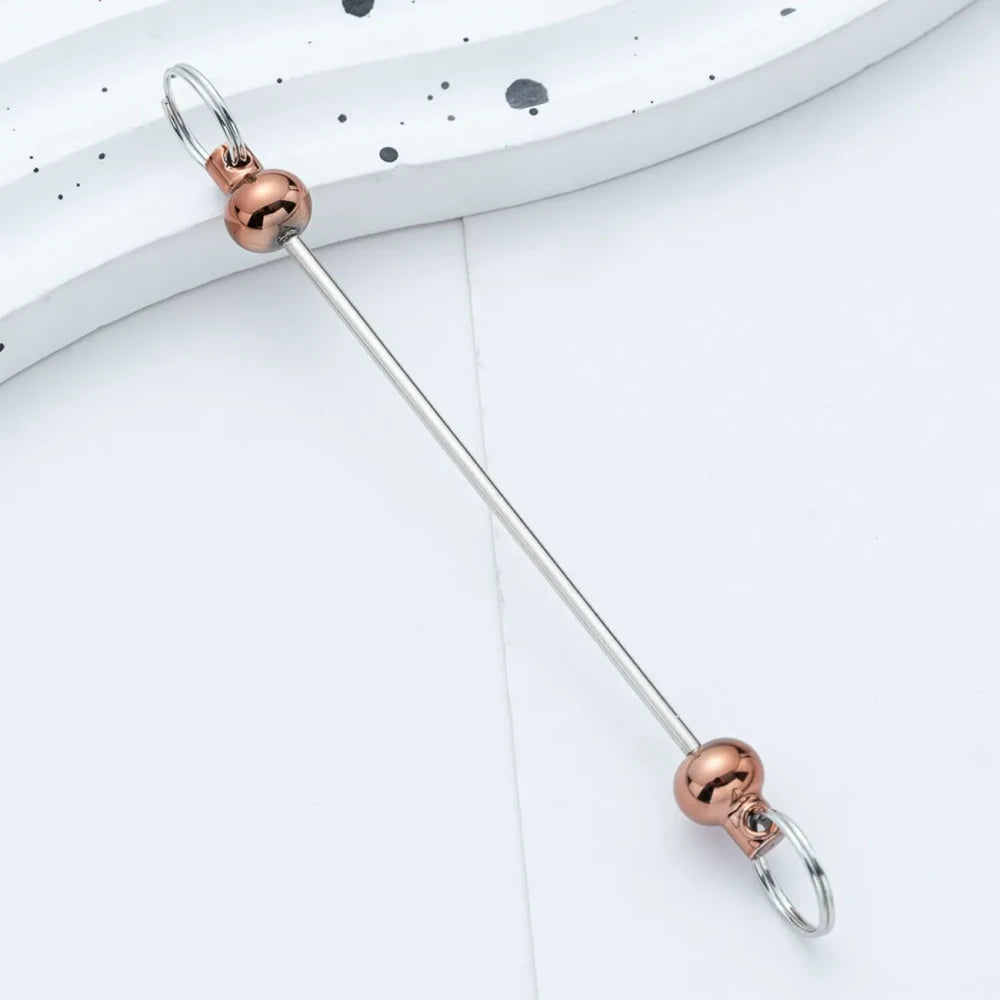 Beadable Multi Color Metal Rod Keychain for DIY