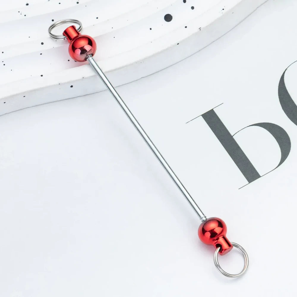 Beadable Multi Color Metal Rod Keychain for DIY