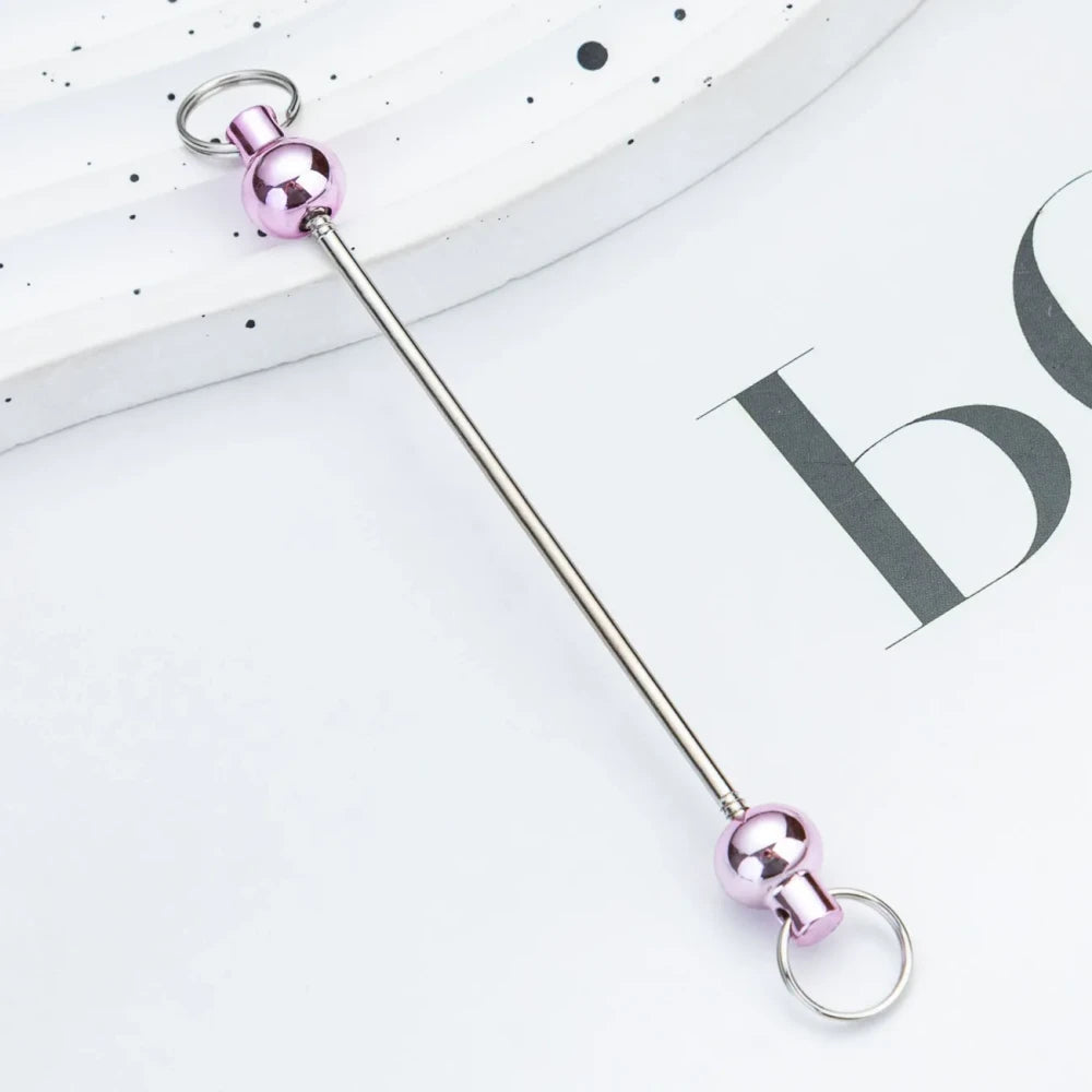 Beadable Multi Color Metal Rod Keychain for DIY