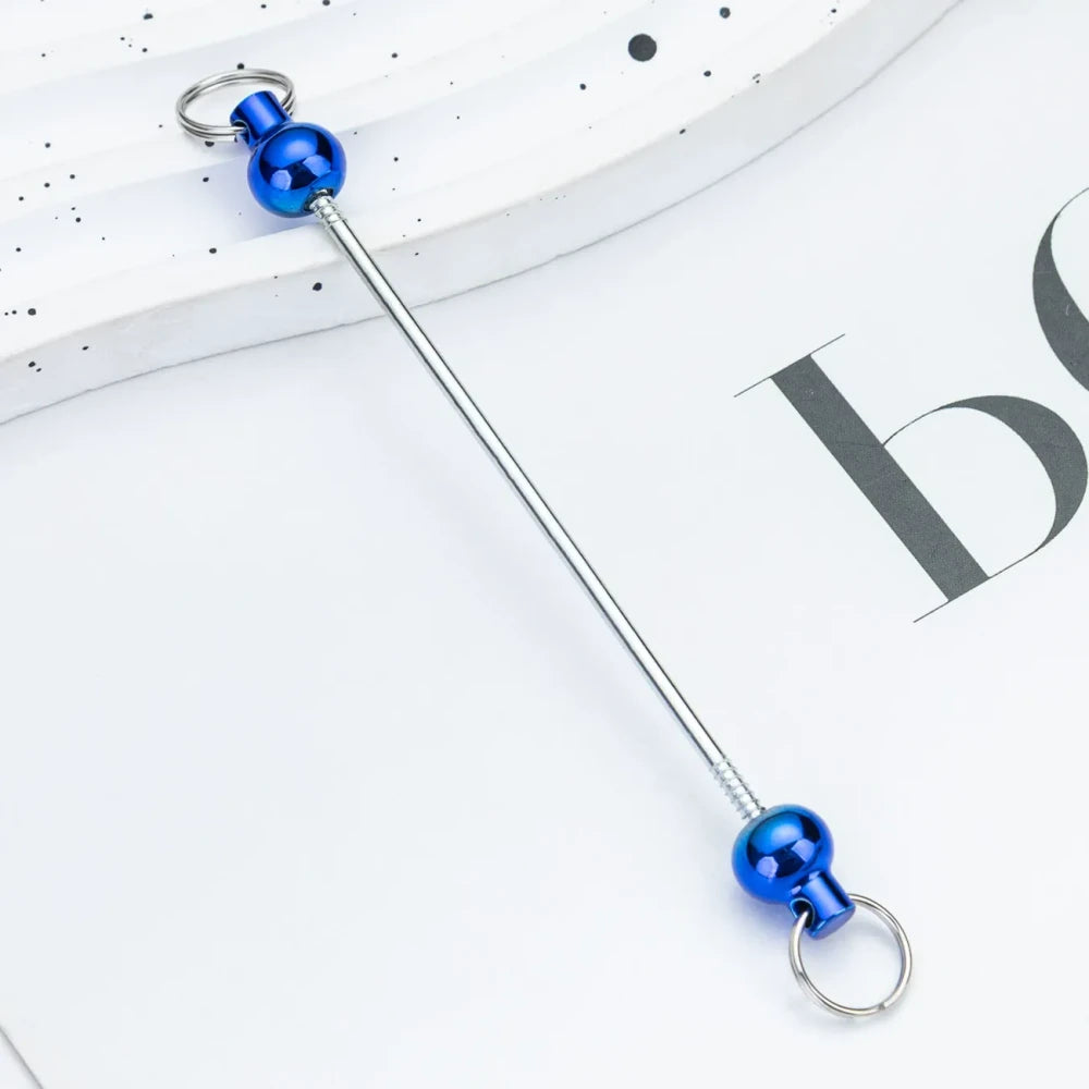 Beadable Multi Color Metal Rod Keychain for DIY