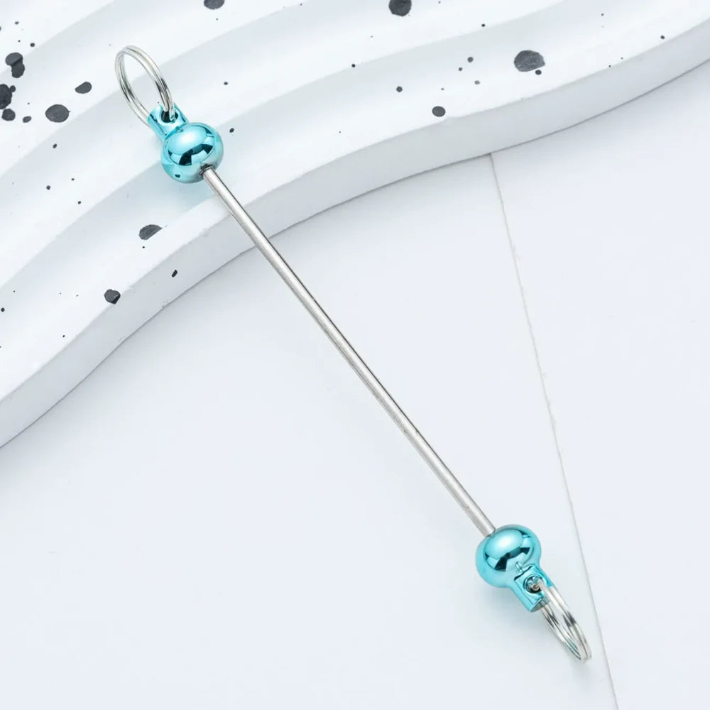 Beadable Multi Color Metal Rod Keychain for DIY