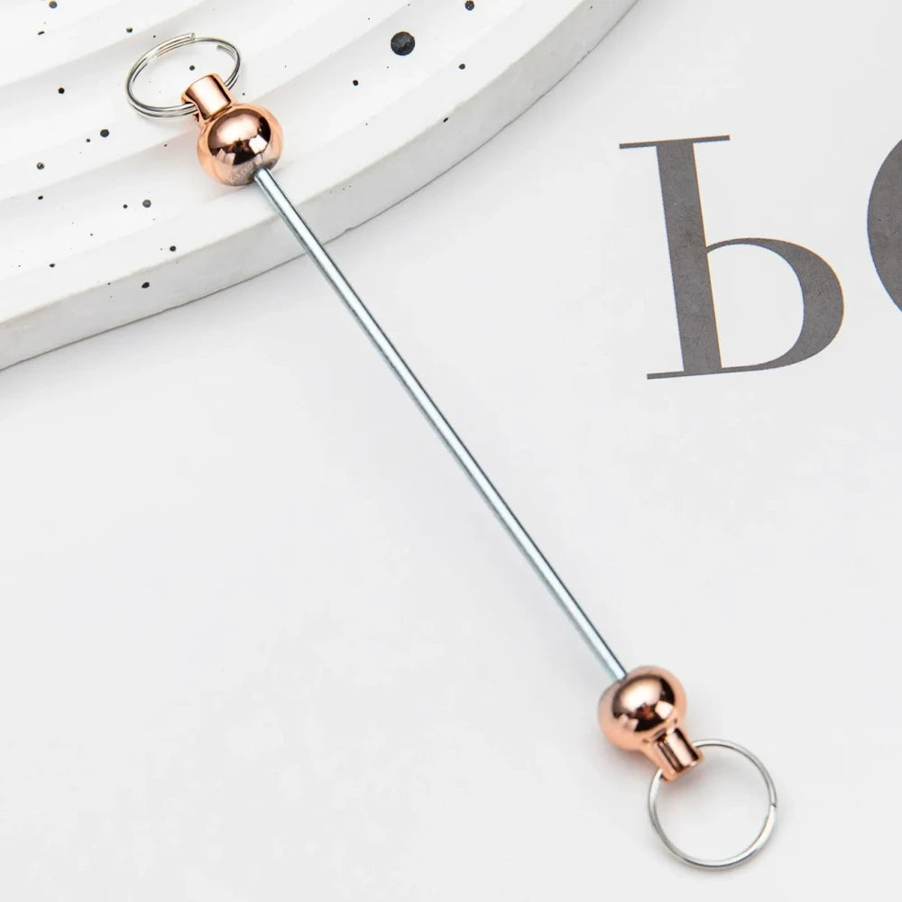 Beadable Multi Color Metal Rod Keychain for DIY