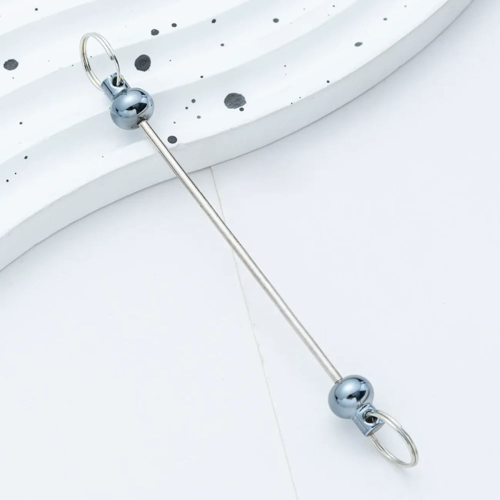 Beadable Multi Color Metal Rod Keychain for DIY