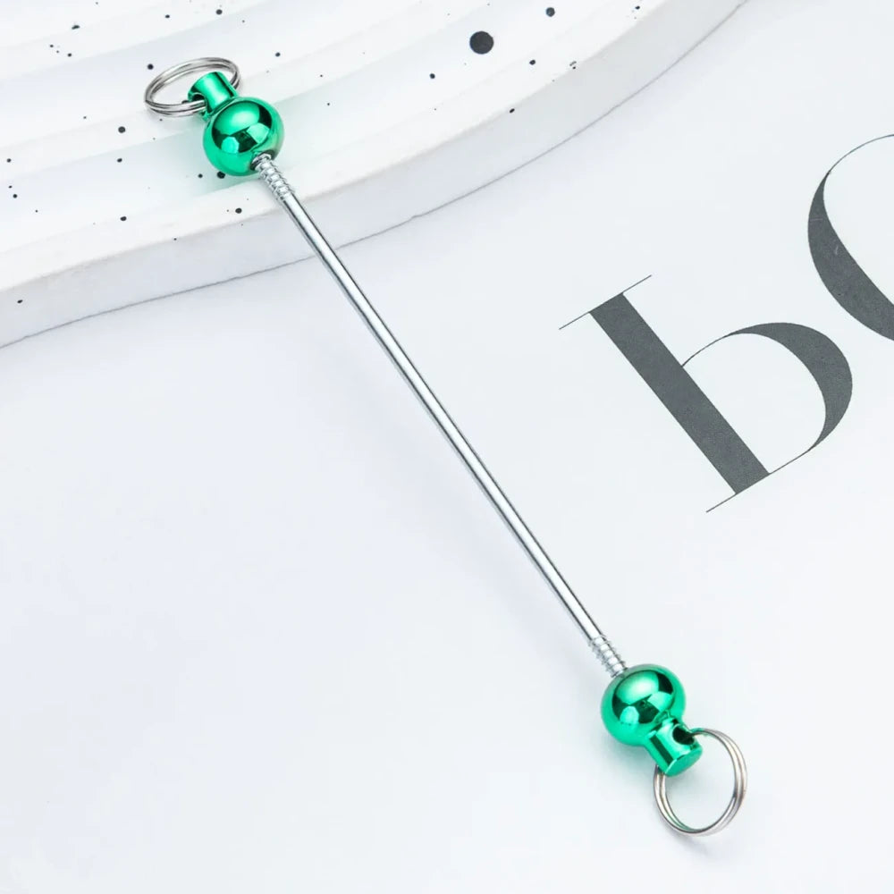 Beadable Multi Color Metal Rod Keychain for DIY