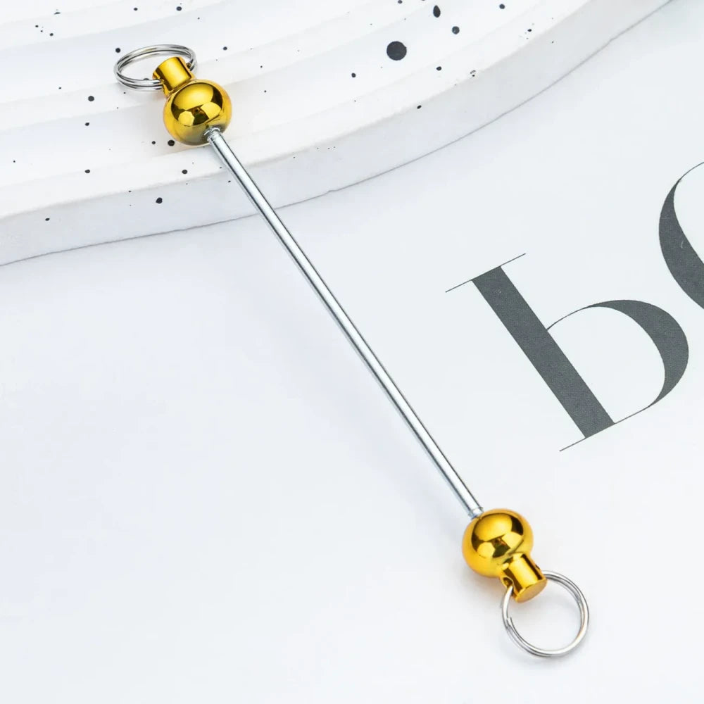 Beadable Multi Color Metal Rod Keychain for DIY